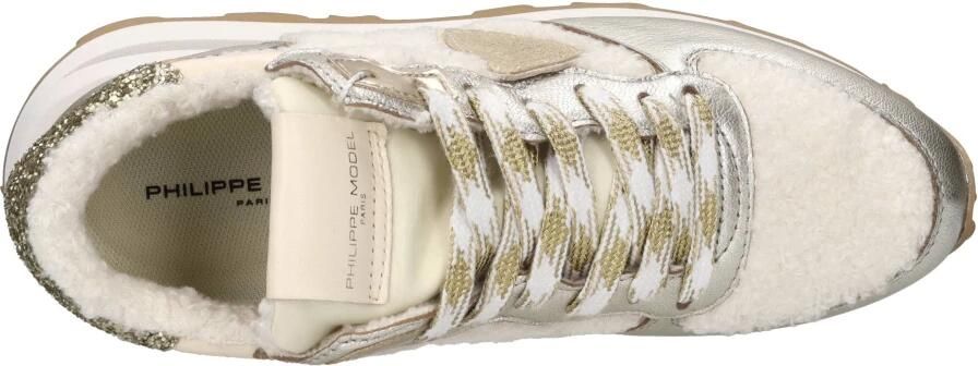 PHILIPPE MODEL Lage Sneakers Dames Tropez Haute Low Woman Textiel Beige - Foto 5