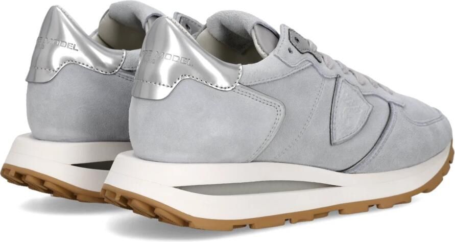 PHILIPPE MODEL Lage Sneakers Dames Tropez Haute Low Woman Suède Grijs - Foto 5
