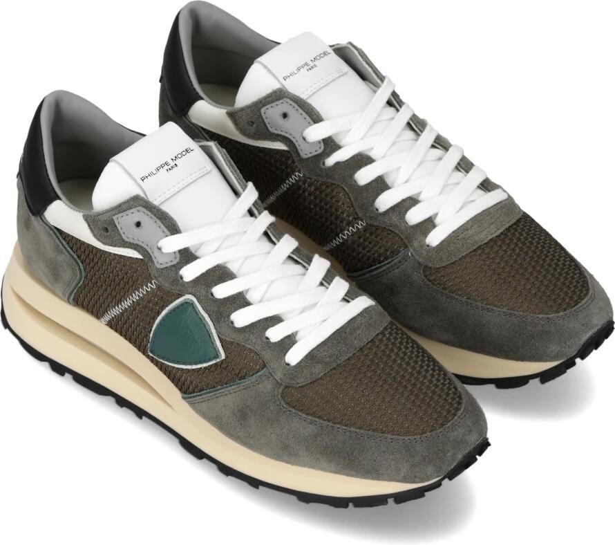 PHILIPPE MODEL Lage Sneakers Heren Tropez Haute Low Man Leer Grijs - Foto 2