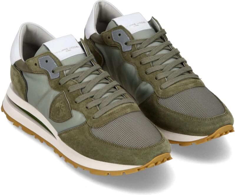 PHILIPPE MODEL Lage Sneakers Heren Tropez Haute Low Man Suède Groen