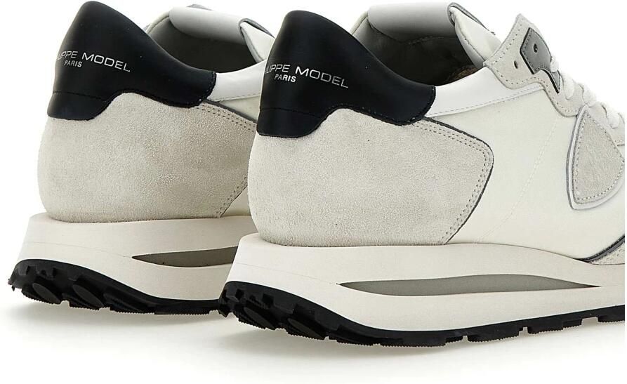 PHILIPPE MODEL Lage Sneakers Heren Tropez Haute Low Man Maat: 44 Materiaal: Suède Kleur: Wit