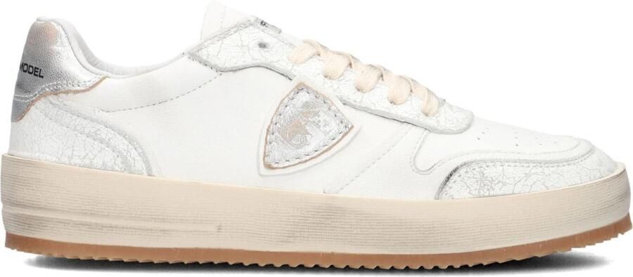 PHILIPPE MODEL Lage Sneakers Dames Nice Low Woman Leer Wit - Foto 7