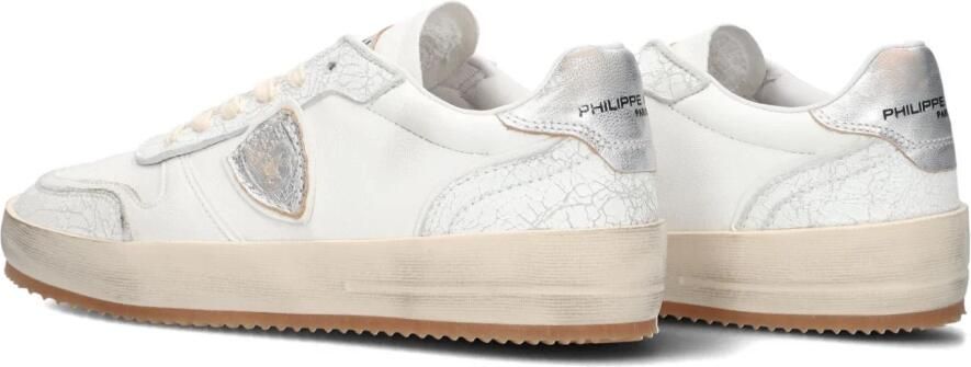 PHILIPPE MODEL Lage Sneakers Dames Nice Low Woman Leer Wit - Foto 9