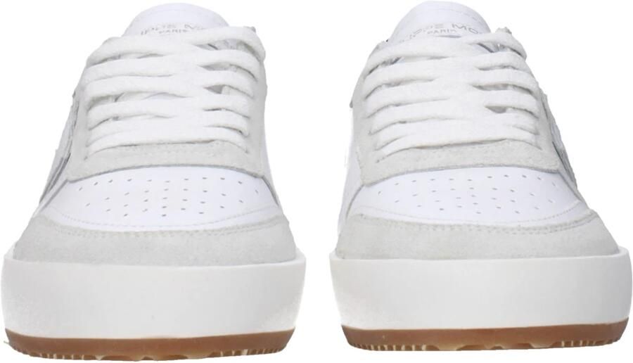 Philippe Model Witte Leren Sneakers Vintage Effect