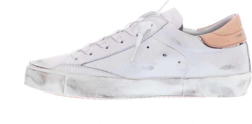 Philippe Model Witte Leren Sneakers met Roze Inzetstuk - Foto 2