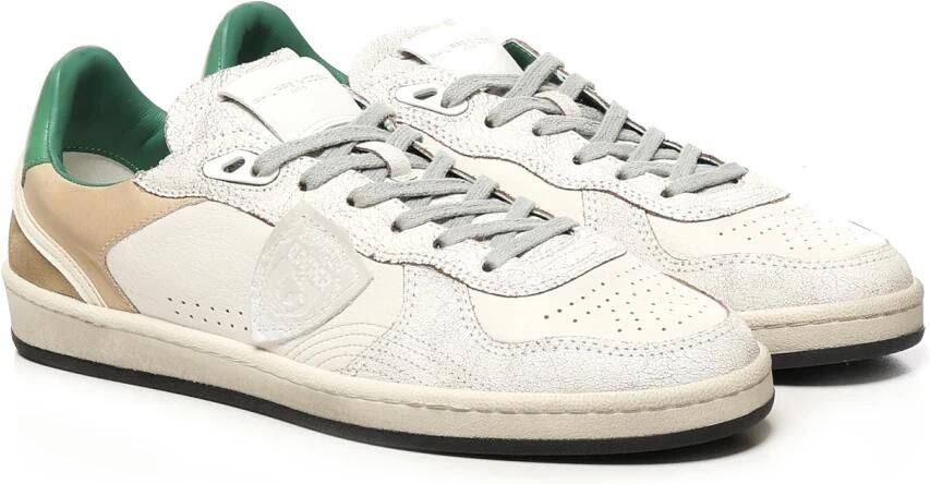 Philippe Model Witte Sneakers met Suède Details