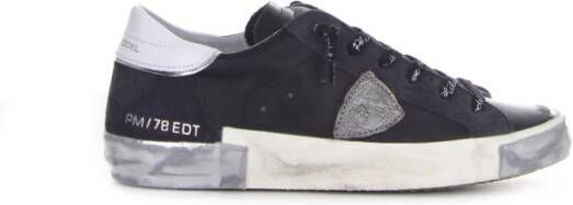 Philippe Model Zwarte en zilveren leren en suède Paris X Sneakers Black - Foto 10