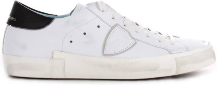 Philippe Model Witte lage top sneakers met verontrustende details White