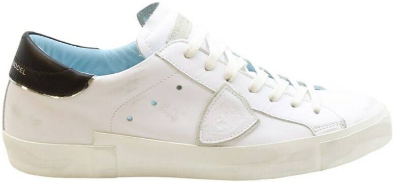 Philippe Model Witte lage top sneakers met verontrustende details White