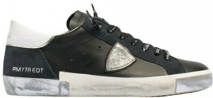 Philippe Model Zwarte en zilveren leren en suède Paris X Sneakers Black - Foto 11