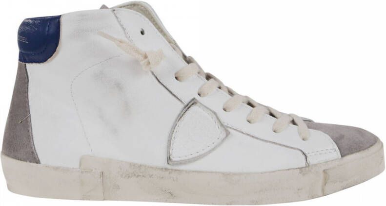 Philippe Model Vintage leren sneakers met spiegeleffect White Heren