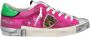 Philippe Model Metallic Leren Sneakers met Gebruikt Effect Zool Roze Dames - Thumbnail 5