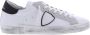 Philippe Model Witte leren sneakers met contrasterende hiel White Heren - Thumbnail 1