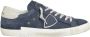 Philippe Model Blauwe Leren Sneakers met Contrasterende Details Blue Heren - Thumbnail 1
