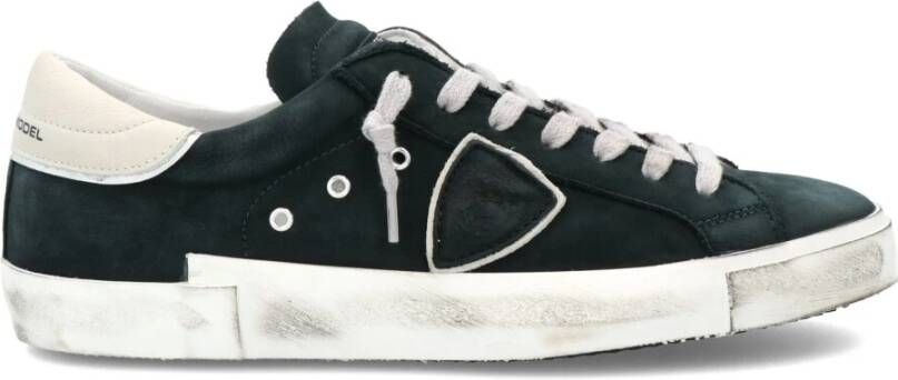 Philippe Model Paris X Leren Sneakers in Zwart Gebruikt Effect Black Heren
