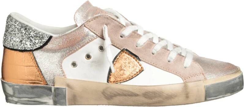 Philippe Model Dames Sneakers met Glitter Stijlvol en Comfortabel Roze Dames