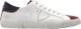 Philippe Model Vintage Leren Sneaker met Spiegeleffect Details White Heren - Thumbnail 1