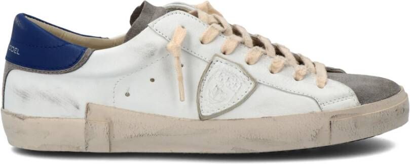 Philippe Model Witte lage top sneakers met asymmetrische band White Heren