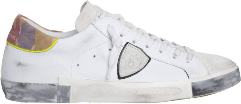 Philippe Model Ambachtelijke Leren Sneakers met Camo Print Multicolor Heren