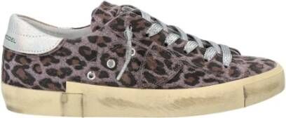 Philippe Model Prsx Suède Sneaker met Vlekkenprint Paars Dames