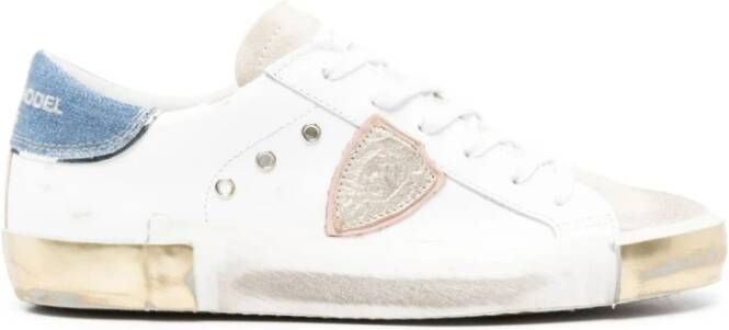 Philippe Model Italiaanse Sneakers met Contrasterend Hiel Detail White Dames