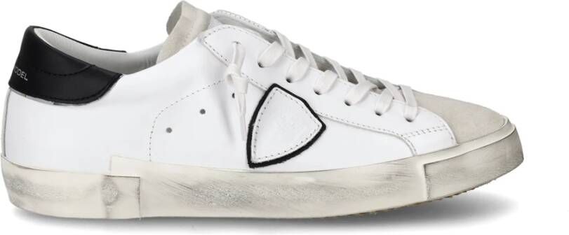 Philippe Model Witte Leren Sneakers met Iconische Details White Heren