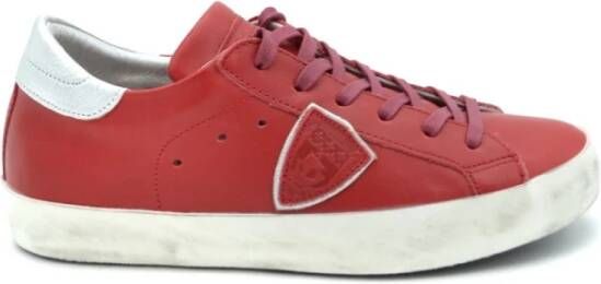 Philippe Model Rode leren sneakers voor vrouwen