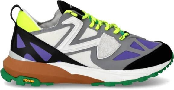 Philippe Model Rocx Grijze en Paarse Sneaker White Heren