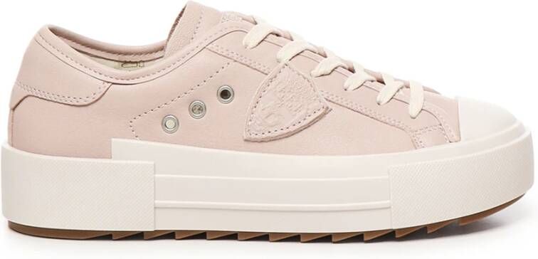 Philippe Model Roze Sneakers met Gouden Details