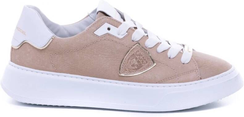 Philippe Model Temple Sneakers Trendy en Comfortabel Beige Dames