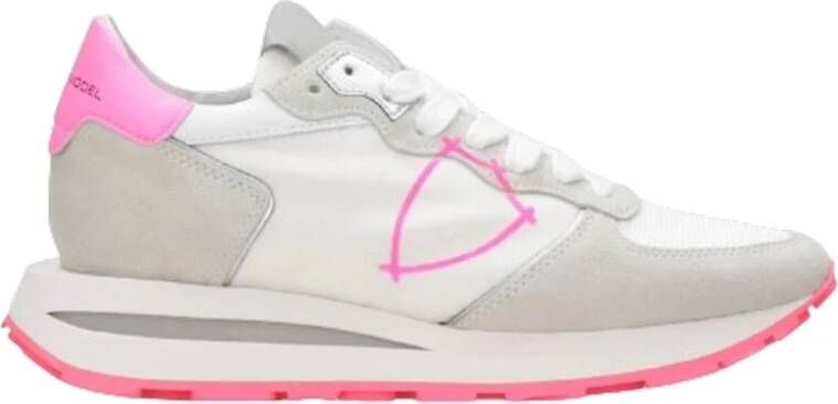 Philippe Model Sneaker van suède en stof White Dames