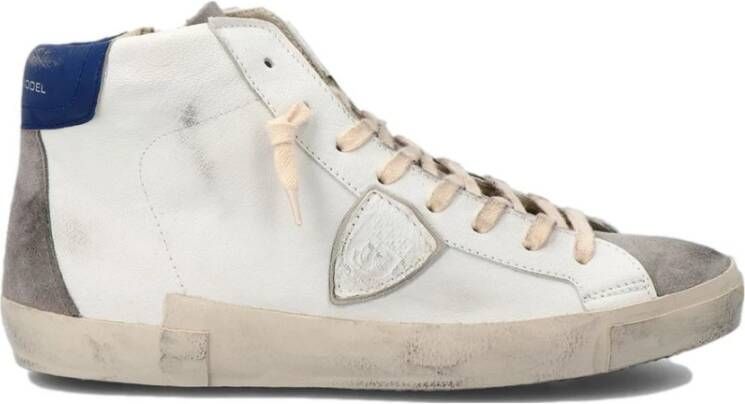 Philippe Model Vintage leren sneakers met spiegeleffect White Heren