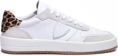 Philippe Model Witte Leren Sneakers Vintage Effect