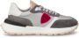 Philippe Model Grijze Leren en Stoffen Sneakers voor Vrouwen Gray Dames - Thumbnail 7