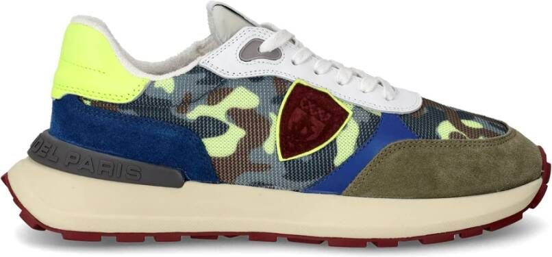Philippe Model Camouflage Lage Heren Sneaker met Kleurrijk Design Bruin Heren - Foto 2