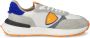 Philippe Model Witte Technische Stoffen Sneakers met Oranje Logo Patch - Thumbnail 1