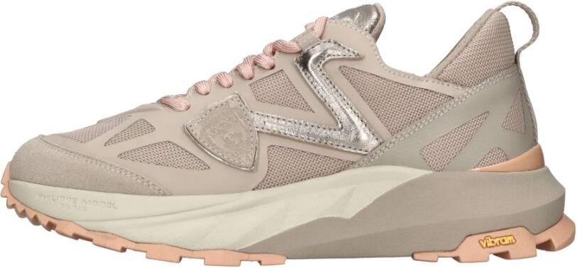 Philippe Model Trekking-geïnspireerde stoffen sneakers met Vibram zool Beige Dames