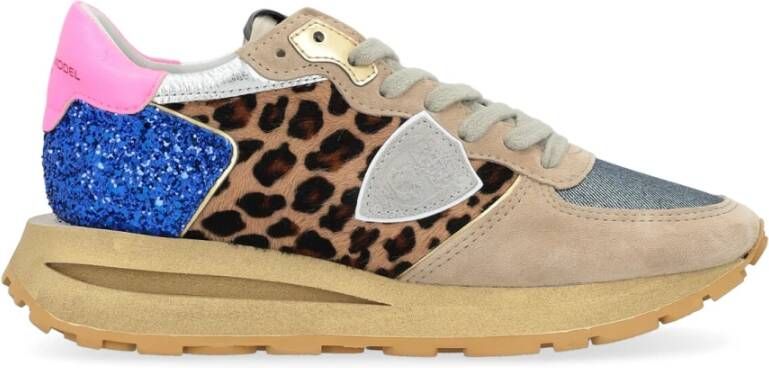 Philippe Model Beige Sneakers met Vintage-geïnspireerd Ontwerp Multicolor Dames