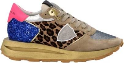 Philippe Model Beige Sneakers met Vintage-geïnspireerd Ontwerp Multicolor Dames