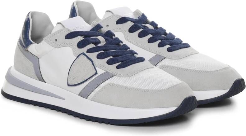 Philippe Model Tropez 2.1 Low Mondial Pop Wit Blauw Sneakers Multicolor Heren