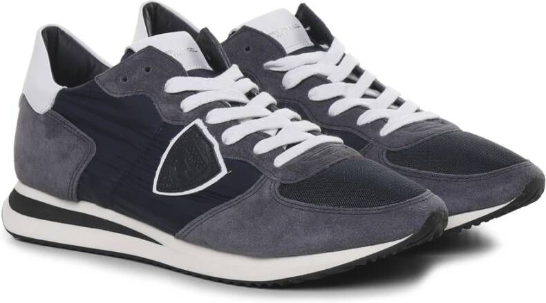 Philippe Model men's shoes suede trainers sneakers Trpx Blauw Heren