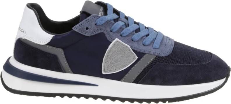 Philippe Model Sneaker Hardlopen Tropez 2.1 Blauwe hardloopschoenen met contrasterende inzetstukken Blue Heren