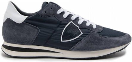 Philippe Model men's shoes suede trainers sneakers Trpx Blauw Heren