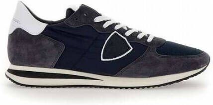 Philippe Model men's shoes suede trainers sneakers Trpx Blauw Heren