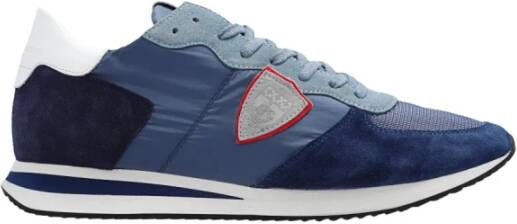 Philippe Model Italiaanse Suède Sneakers voor Heren Blauw Heren - Foto 2