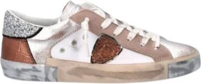 Philippe Model Dames Sneakers met Glitter Stijlvol en Comfortabel Roze Dames