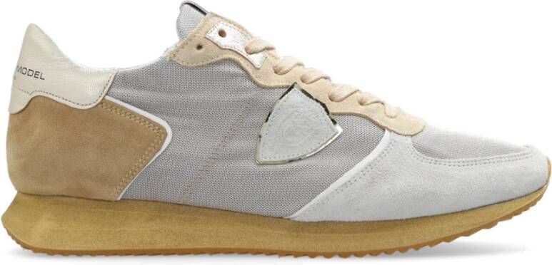 Philippe Model Stijlvolle lage top sneakers in grijs bruin en wit Gray Dames