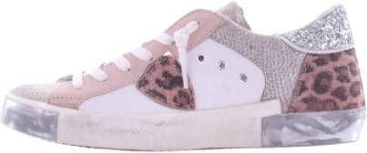 Philippe Model Vintage Leren Sneakers met Geborduurd Zig-Zag Badge White Dames - Foto 15