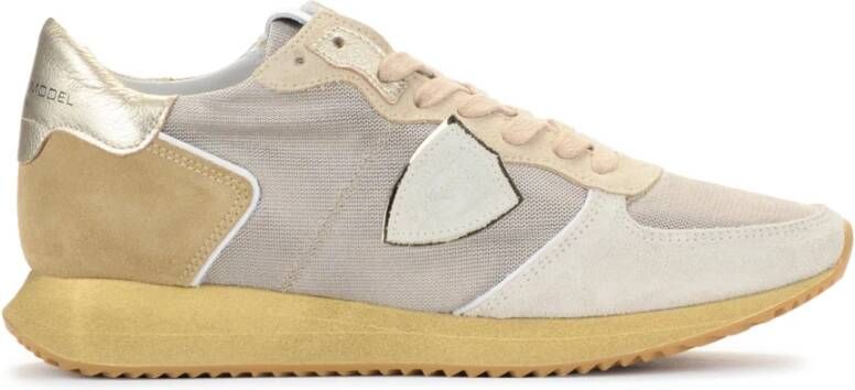 Philippe Model Stijlvolle lage top sneakers in grijs bruin en wit