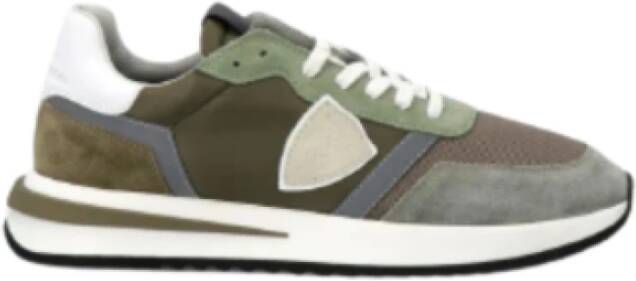 Philippe Model Blauwe Nylon Sneakers met Suède Details Multicolor Heren